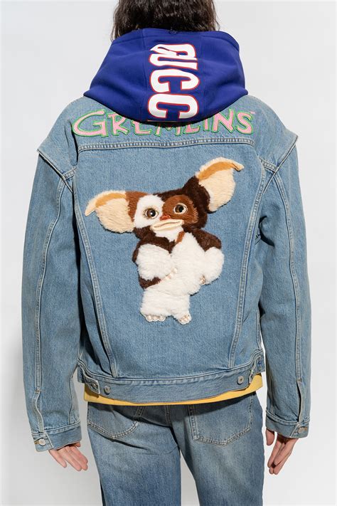 gucci gremlins jacket|Gucci Blue X Gremlins Embroidered Denim Jacket for men.